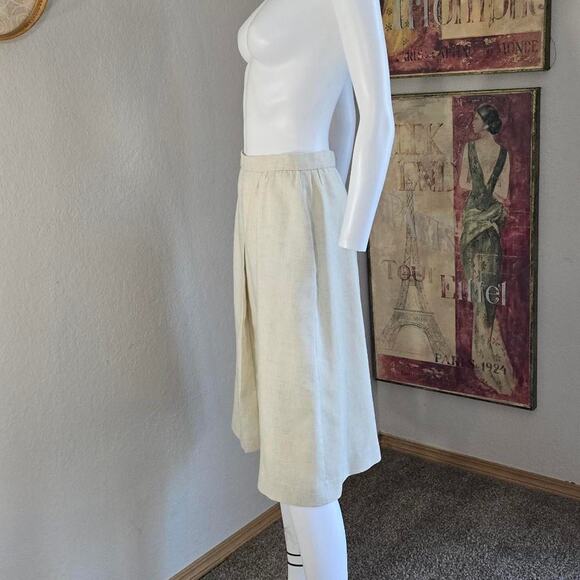 Vintage 80s Cream Soft Canvas 2 Piece Skirt and Blazer Set by Dimension V - Picture 3 of 8